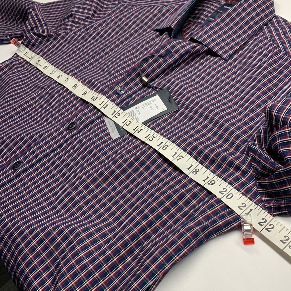 Daniel Hechter Plaid Long Sleeve Modern Fit Shirt No Iron Size M NWT - Picture 10 of 12